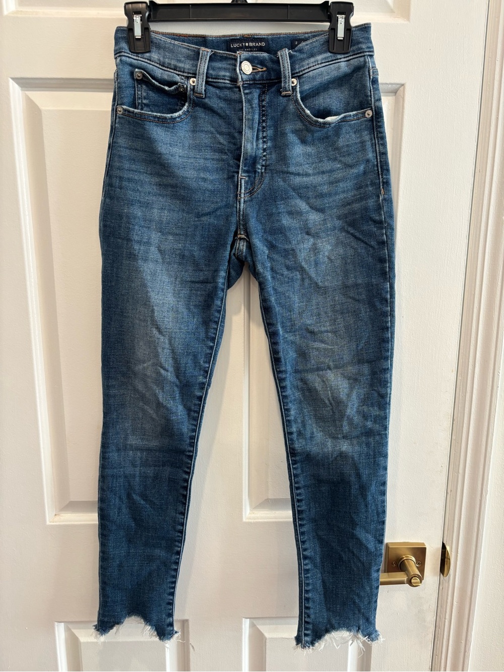 Lucky Brand High Rise Stretchy Skinny Jeans With Raw Hem